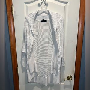 White long sleeve ribbed cardigan